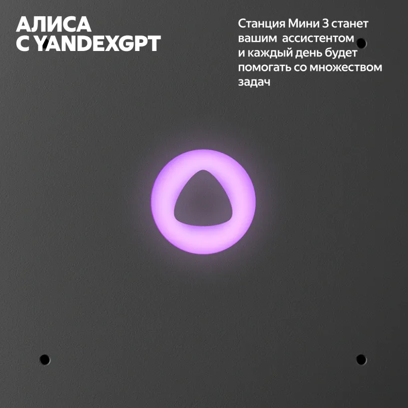 Умная колонка Yandex Станция Мини 3 Алиса черный 12W 1.0 BT/Wi-Fi (YNDX-00027BLK)