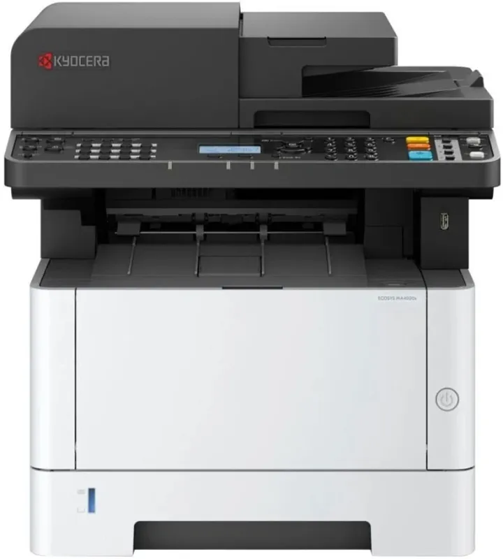 Kyocera ECOSYS MA4000fx , P/C/S/F, ч/б лазерный, A4, 40 стр/мин, 1200x1200 dpi, 512 Мб, USB 2.0, Network, лоток 250 л., Duplex, автопод., старт.тонер 3600 стр.