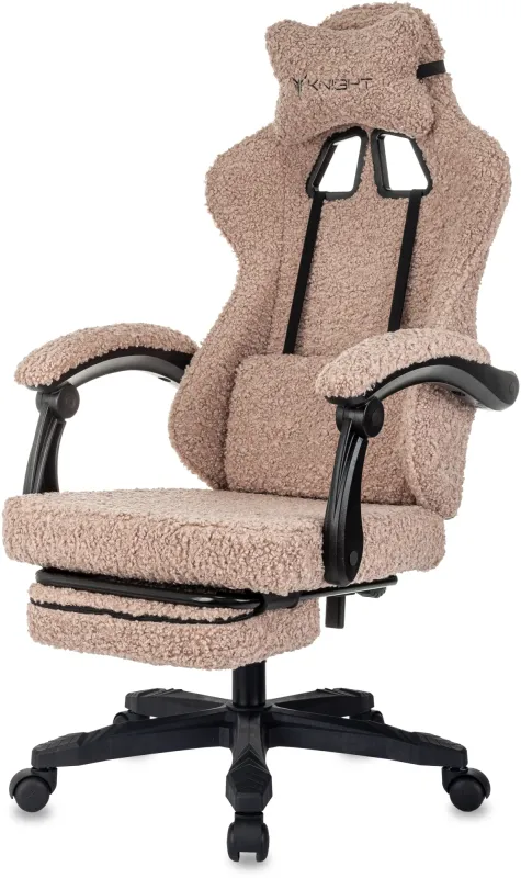 Кресло игровое Knight Lord/F коралловый экомех крестов. пластик подст.для ног