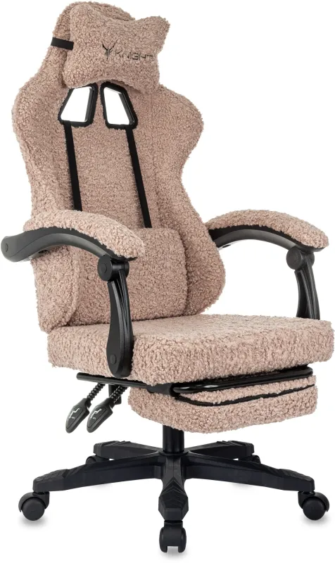 Кресло игровое Knight Lord/F коралловый экомех крестов. пластик подст.для ног