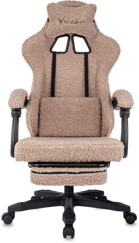 Кресло игровое Knight Lord/F коралловый экомех крестов. пластик подст.для ног