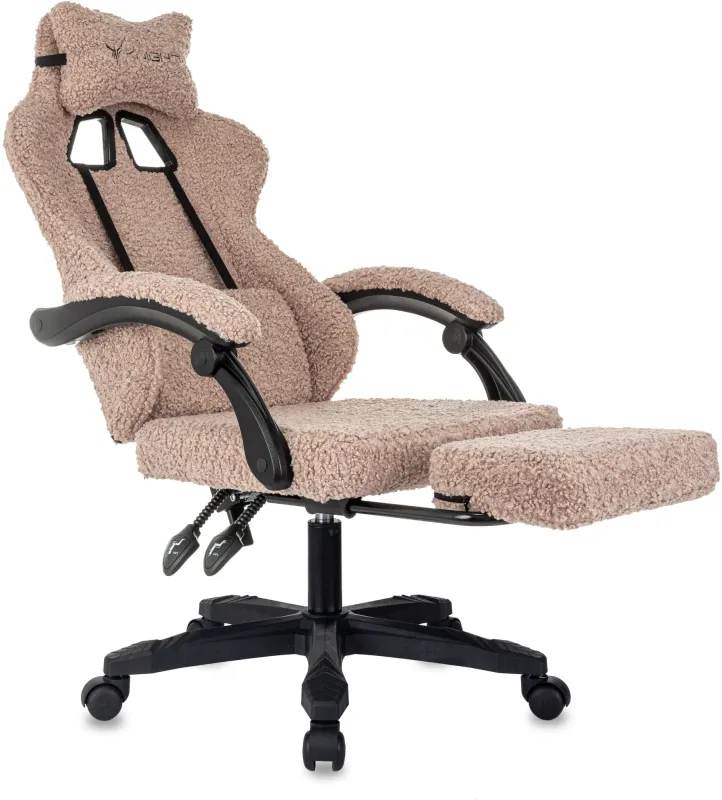 Кресло игровое Knight Lord/F коралловый экомех крестов. пластик подст.для ног