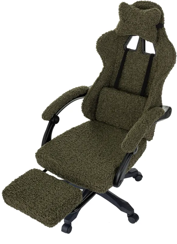 Кресло игровое Knight Lord/F хаки экомех крестов. пластик подст.для ног
