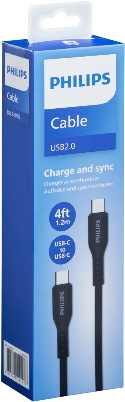 Кабель Philips DLC8601 USB Type-C (m)-USB Type-C (m) 1.2м черный коробка (упак.:1шт)