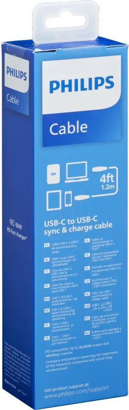 Кабель Philips DLC8601 USB Type-C (m)-USB Type-C (m) 1.2м белый коробка (упак.:1шт)