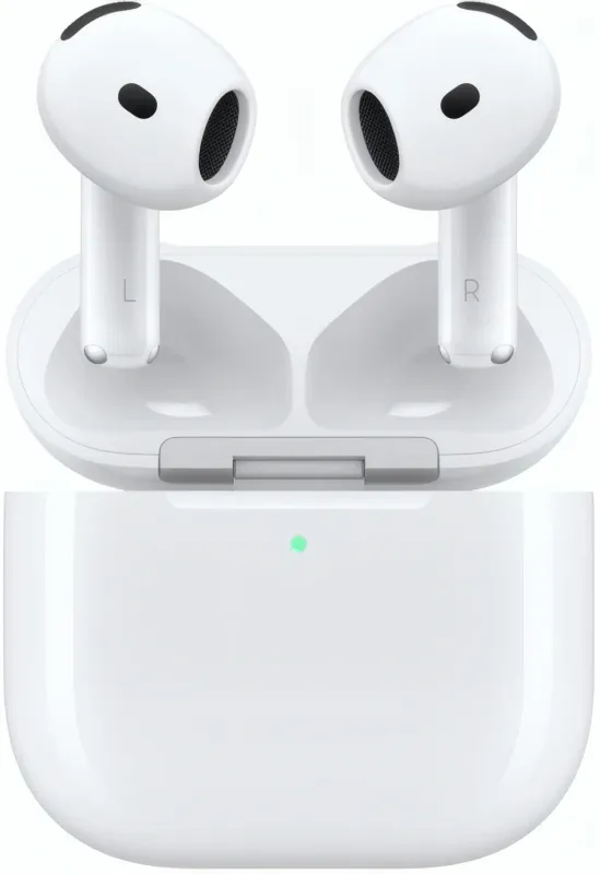 Гарнитура вкладыши Apple A3055,A3056,A3059 AirPods 4 ANC белый беспроводные bluetooth в ушной раковине (MXP93ZP/A)