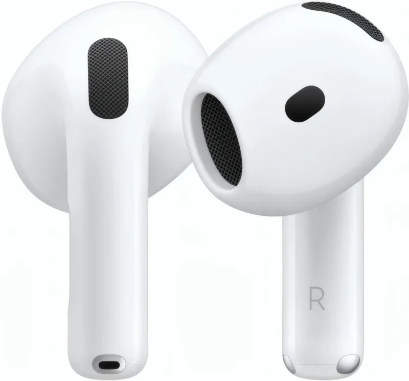 Гарнитура вкладыши Apple A3055,A3056,A3059 AirPods 4 ANC белый беспроводные bluetooth в ушной раковине (MXP93ZP/A)