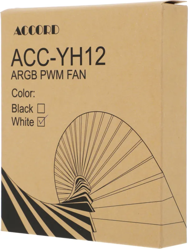 Вентилятор для корпуса Accord ACC-YH12 ARGB 120х120x25 белый 4-pin 27дБ (ACC-YH12 ARGB WHITE) brown box