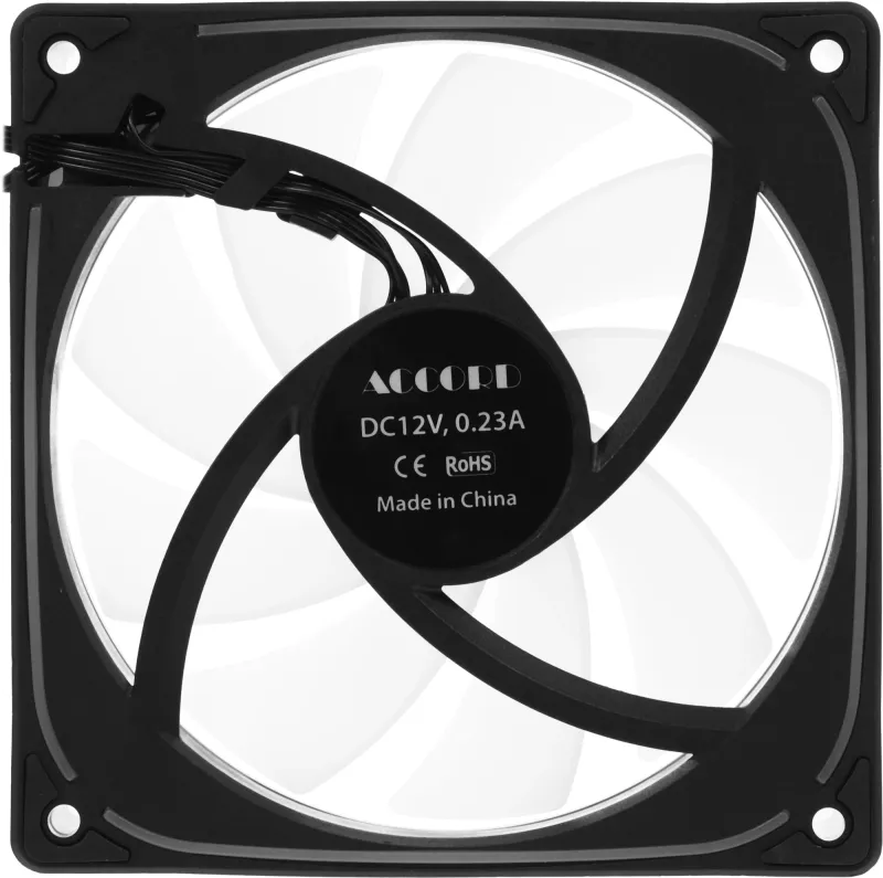 Вентилятор для корпуса Accord ACC-YH12 ARGB 120х120x25 черный 4-pin 27дБ (ACC-YH12 ARGB BLACK) brown box