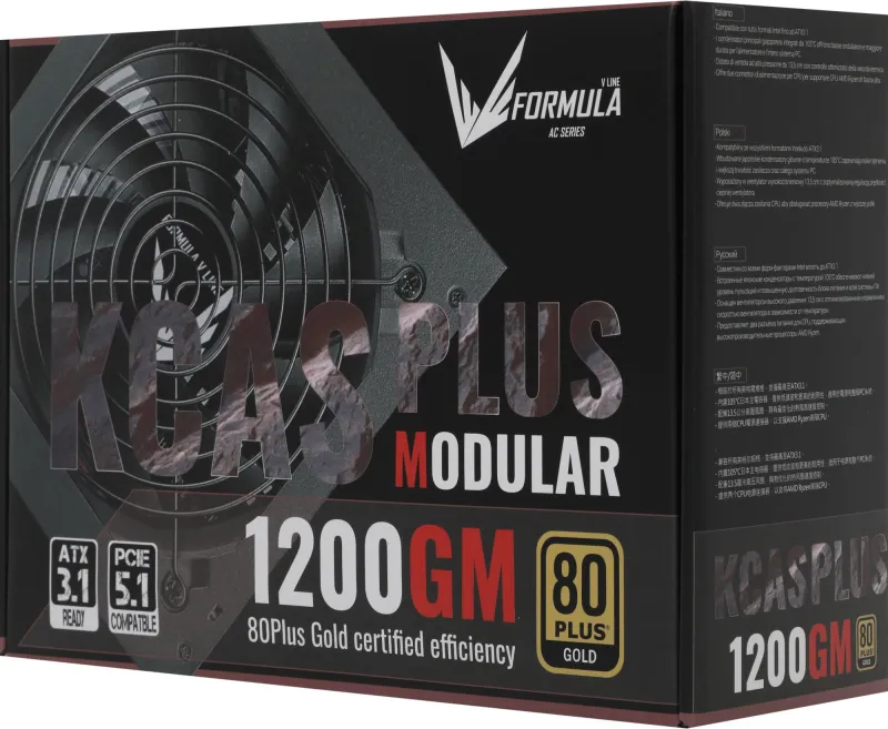 Блок питания Formula ATX 1200W AC KCAS PLUS 1200GM V2 (20+4pin) APFC 140mm fan 10xSATA Cab Manag RTL
