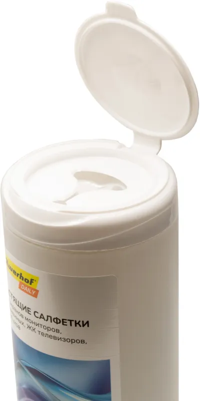 Салфетки Silwerhof DAILY для экранов мониторов/плазменных/ЖК телевизоров/ноутбуков туба 100шт влажных