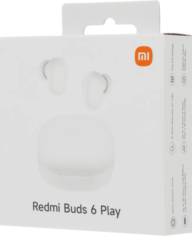 Гарнитура внутриканальные Xiaomi Redmi Redmi Buds 6 Play белый беспроводные bluetooth в ушной раковине (BHR8773GL)