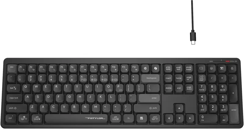 Клавиатура A4Tech Fstyler FBX55C черный USB беспроводная BT/Radio slim Multimedia (FBX55C)