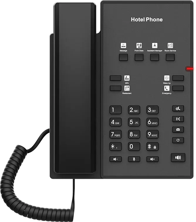 Fanvil 2 Wire Hotel Phone with RJ 11 Cost-effective Hote Phone HD Voice 8 DSS Keys PoE HD Voice PSU