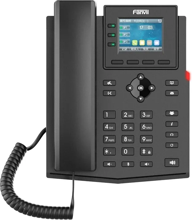 SIP-Телефон 2-проводной Fanvil 2 Wire Phone Energy-saving mode 6 Parties conference 3 Line Key HD voice 4 SIP Line Back light Opus+IPV6 PSU