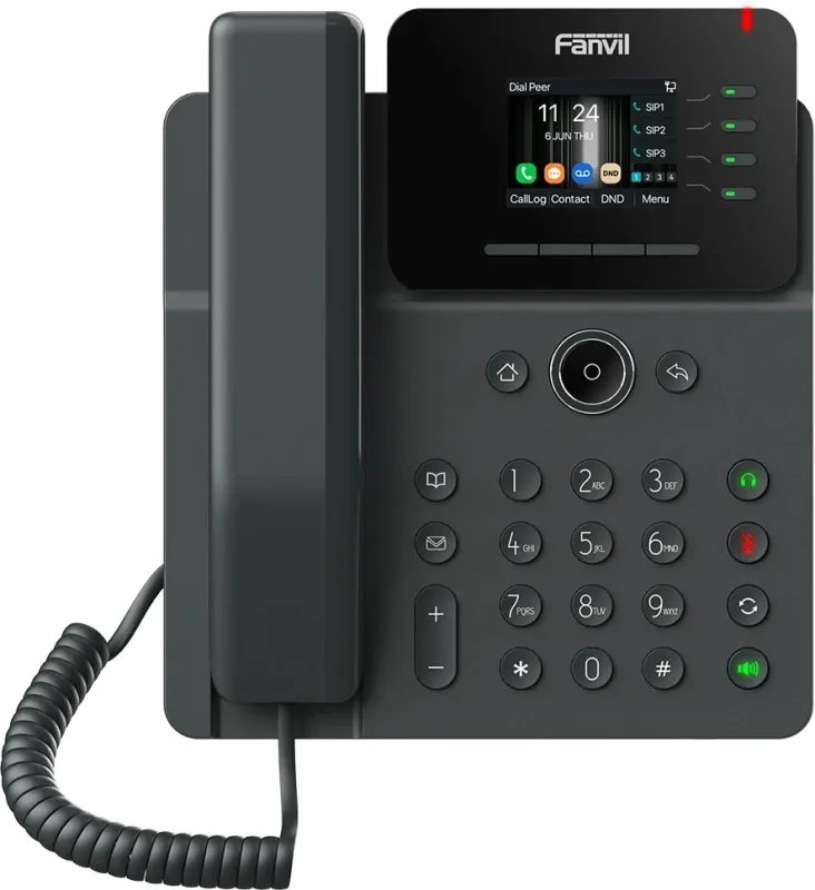 Fanvil Enterprise Phone 6-Party Local Conference HD voice 4 SIP lines 4 Line key 2.4 Inch color screen Opus+IPV6 12 DSS keys PSU