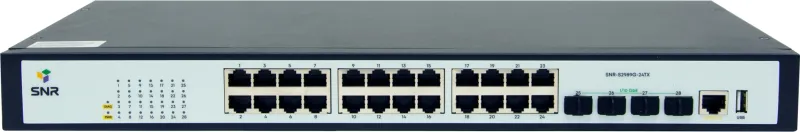 Коммутатор SNR Управляемый коммутатор уровня 2, 24 порта 10/100/1000Base-T, 4 порта 1/10G SFP+