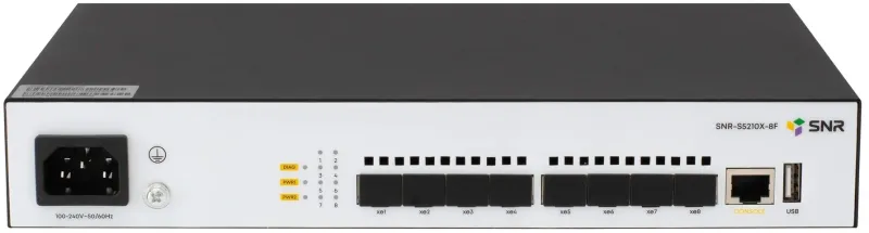 SNR Управляемый коммутатор уровня 2+, 8 x 1/10GE SFP+. Питание: 220V AC