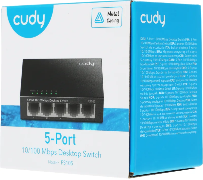 Коммутатор Cudy FS105 (L2) 5x100Мбит/с неуправляемый