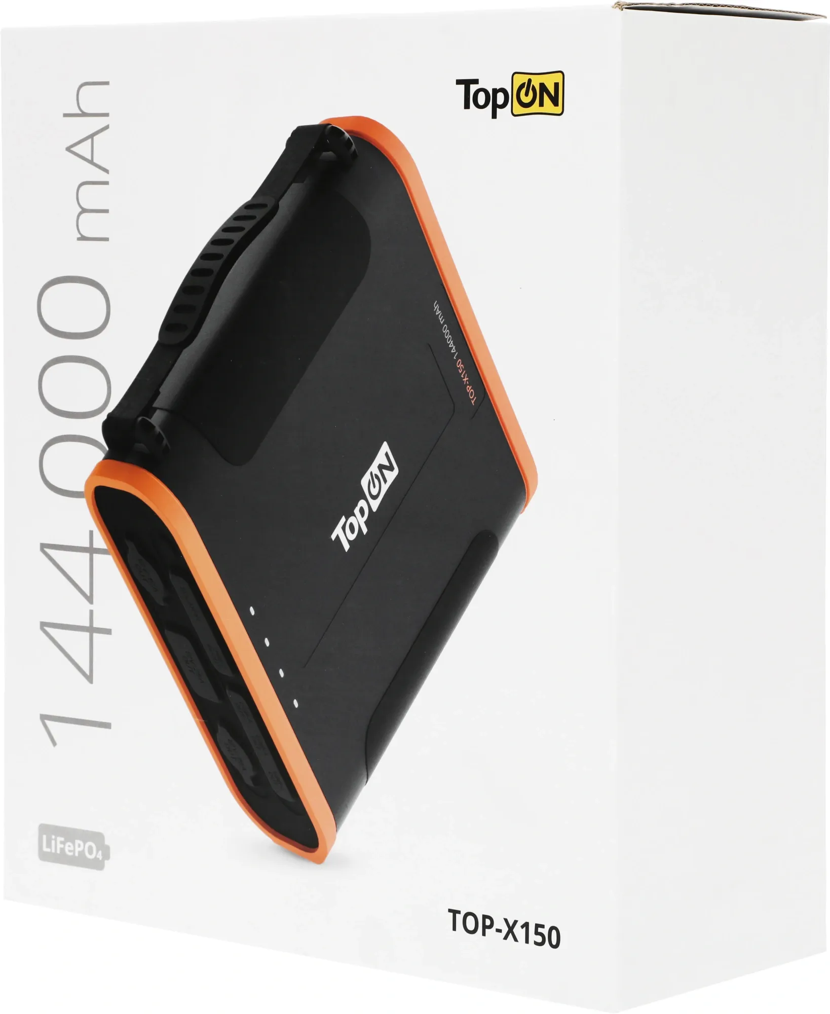 Электростанция портативная TopON TOP-X150 148000mAh 5A QC3.0/PD3.0 4xUSB солн.бат. черный/оранжевый (103764)