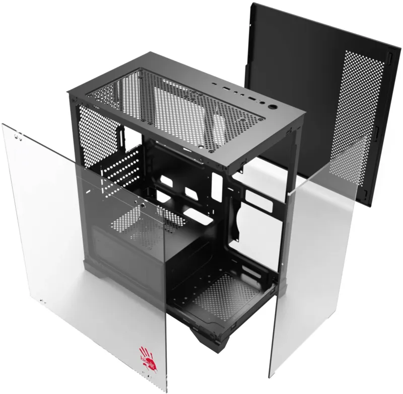 Корпус Bloody BD-CC103F черный без БП mATX 7x120mm 1xUSB2.0 1xUSB3.0 audio bott PSU