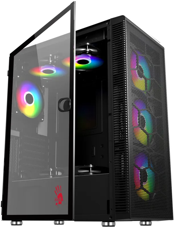 Корпус Bloody BD-CC116 черный без БП ATX 8x120mm 1xUSB2.0 1xUSB3.0 audio bott PSU