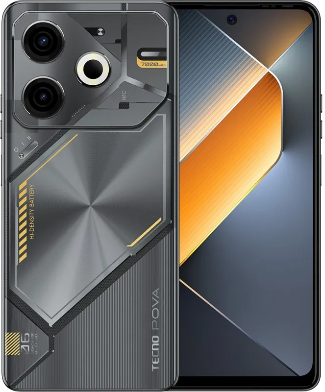 Смартфон Tecno Pova 6 256Gb 12Gb серый моноблок 3G 4G 6.8" 1080x2460 (LI7 256+12 METEORITE GREY)