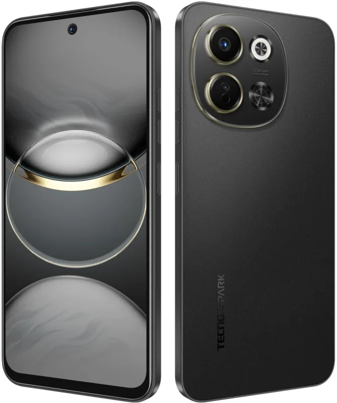 Смартфон Tecno SPARK 30 5G 128Gb 6Gb черный моноблок 3G 4G 6.67" 720x1600 Android 14 64Mpix 802.11 a/b/g/n/ac NFC GPS GSM900/1800 TouchSc Protect