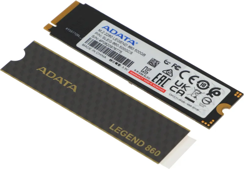 Накопитель SSD A-Data PCIe 4.0 x4 500GB SLEG-860-500GCS Legend 860 M.2 2280