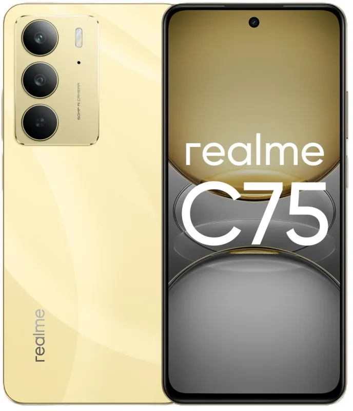 Смартфон Realme RMX3941 C75 128Gb 8Gb золотой моноблок (6941764450516)