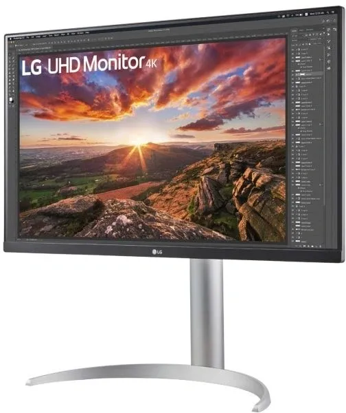 Монитор LG 27" UltraFine 27UP850K-W серебристый IPS LED 5ms 16:9 HDMI M/M матовая HAS 1200:1 400cd 178гр/178гр 3840x2160 60Hz DP 4K USB 5.9кг