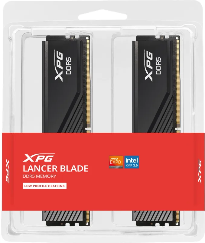 Оперативная память ADATA DDR5, 32GB, 6400MHz, 2*16GB, 32-39-39, BLACK, DUAL TRAY