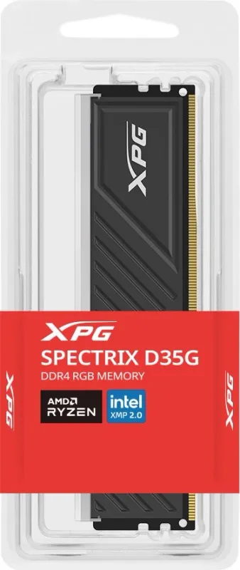 ADATA DDR4, 16GB, 3200MHz, 1*16GB, 16-20-20, BLACK, SINGLE TRAY, RGB