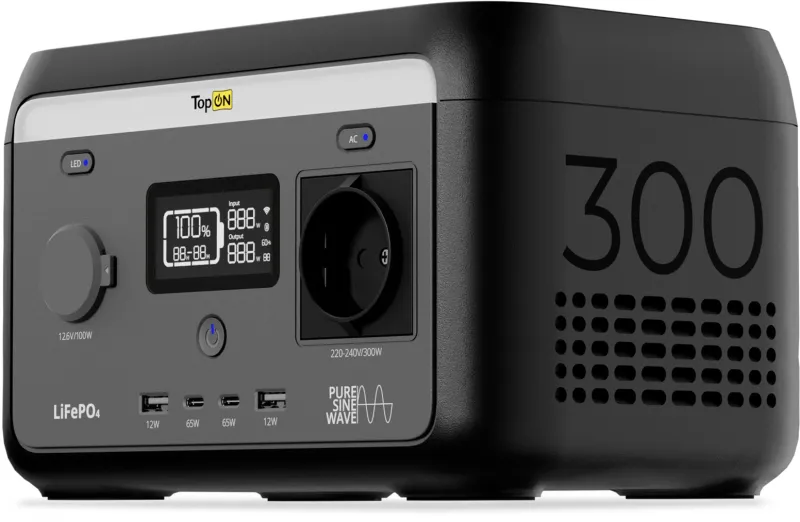 Электростанция портативная TopON Home TOP-H300 64000mAh 1.5A QC3.0/PD3.0 4xUSB черный/серый (103760)
