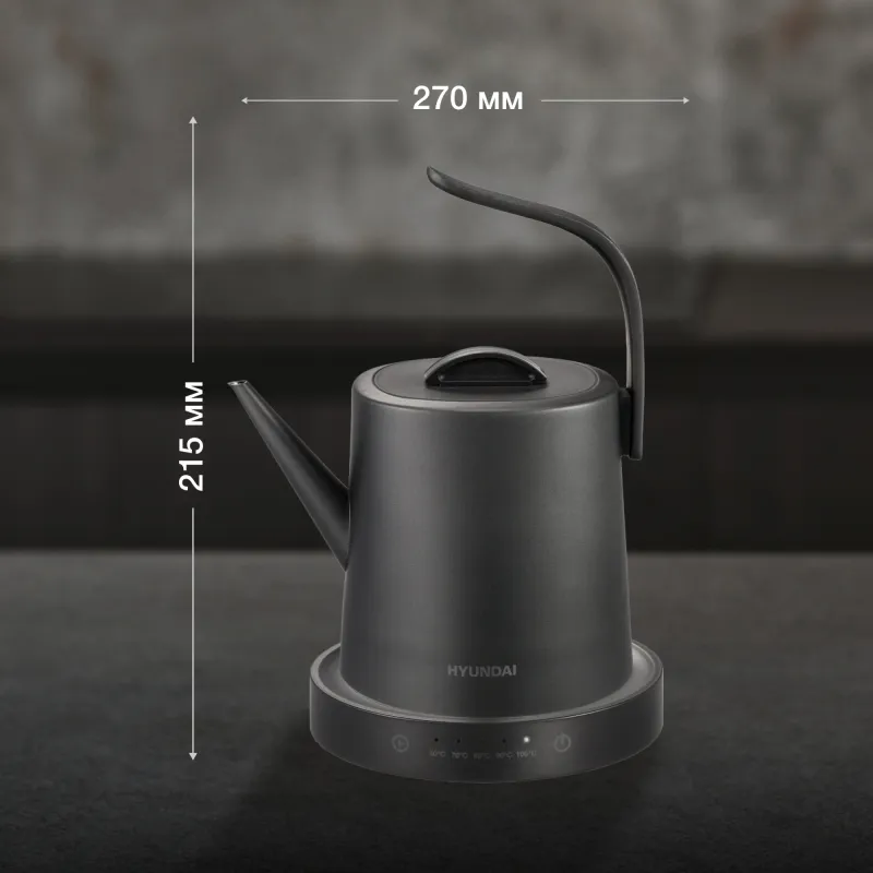 Чайник электрический Hyundai HYK-S5503 1л. 1200Вт титан/титановый корпус: металл
