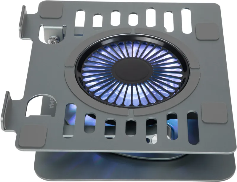 Подставка для ноутбука Digma D-NCP170-1xRGB110-360 17" 240x230x50мм 2xUSB 1x алюминий серый