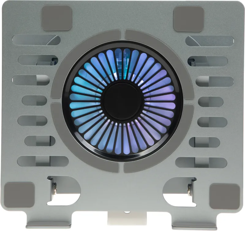 Подставка для ноутбука Digma D-NCP170-1xRGB110-360 17" 240x230x50мм 2xUSB 1x алюминий серый