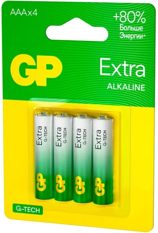 Батарея GP Extra Alkaline 24AXA21-2CRSBC4 AAA (4шт) блистер