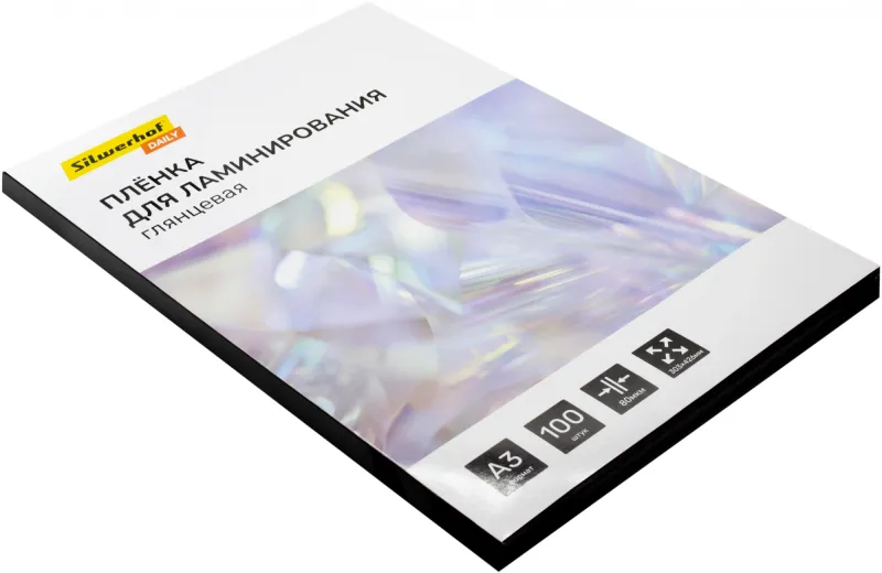 Пленка для ламинирования Silwerhof 80мкм A3 (100шт) глянцевая 426x303мм Daily