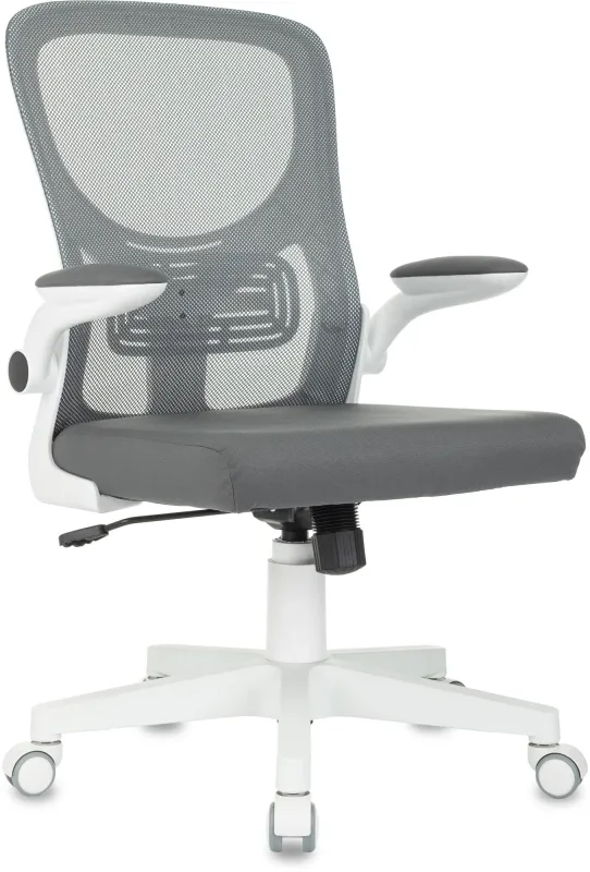 Кресло Бюрократ ASTER N-W темно-серый TW-04 Neo Grey сетка/ткань крестов. пластик пластик белый