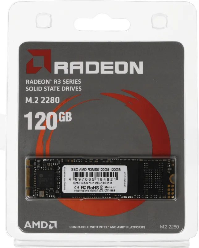 Накопитель SSD AMD SATA 120GB R3MS0120G8 Radeon mSATA