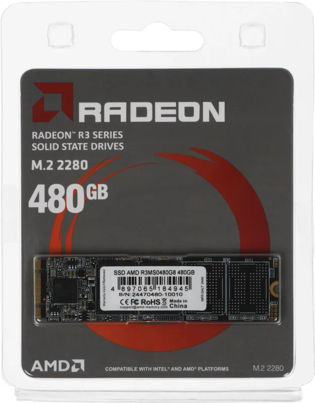 Накопитель SSD AMD SATA 480GB R3MS0480G8 Radeon mSATA