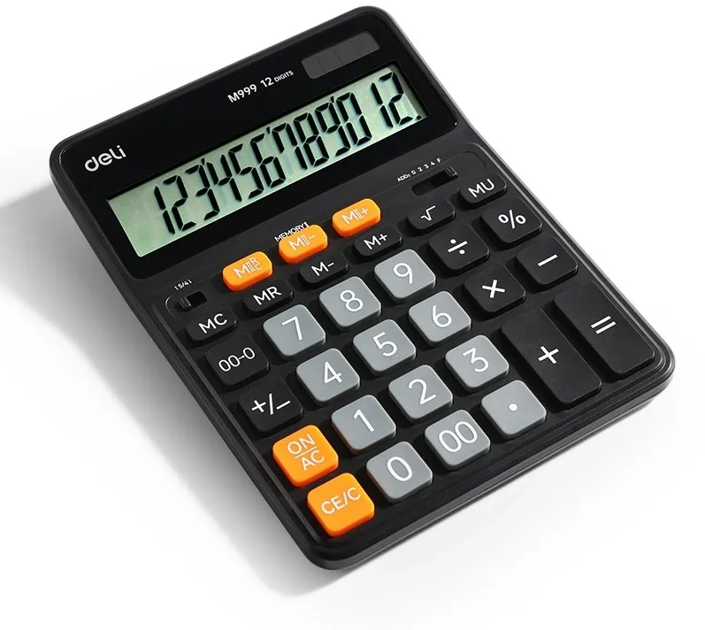 Калькулятор настольный Deli Askend EM999 черный 12-разр.