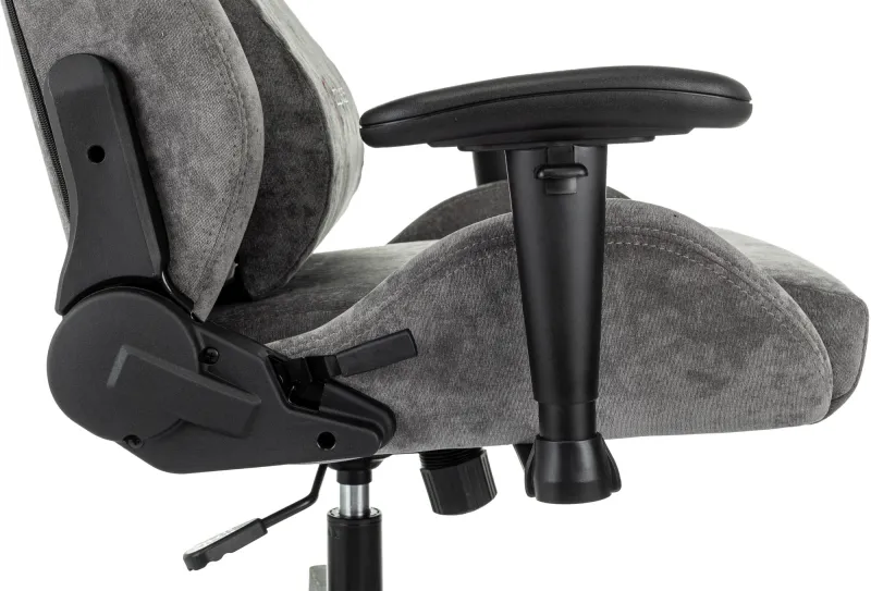 Кресло игровое Zombie Ghost Fabric серый Light-19 с подголов. крестов. пластик