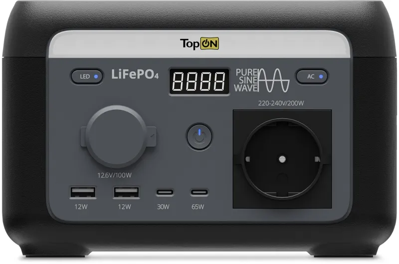 Электростанция портативная TopON Home TOP-H200 32000mAh 1.1A QC3.0/PD3.0 4xUSB черный/серый (103710)