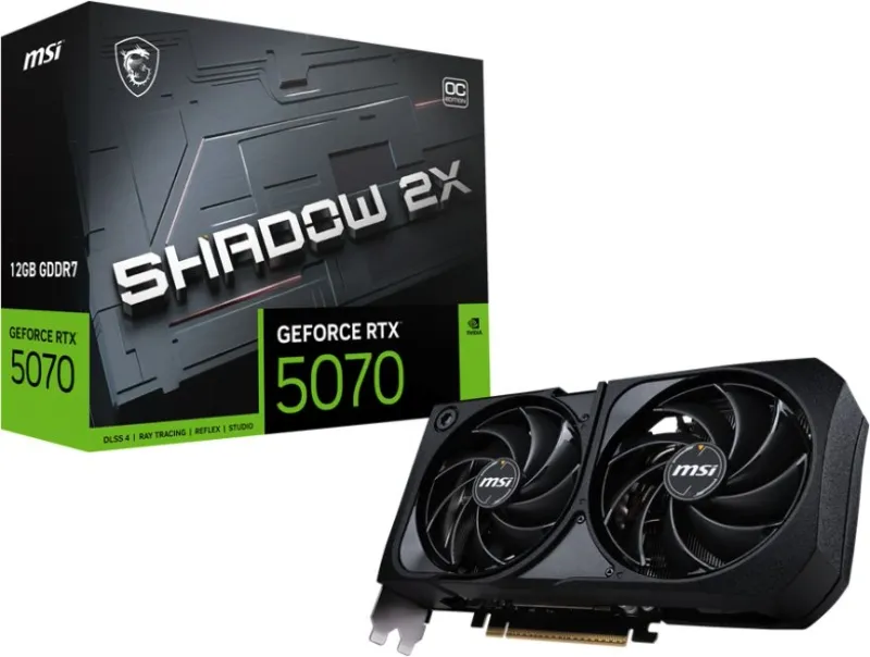 Видеокарта MSI PCI-E 5.0 RTX 5070 12G SHADOW 2X OC NVIDIA GeForce RTX 5070 12Gb 192bit GDDR7 2542/28000 HDMIx1 DPx3 HDCP Ret