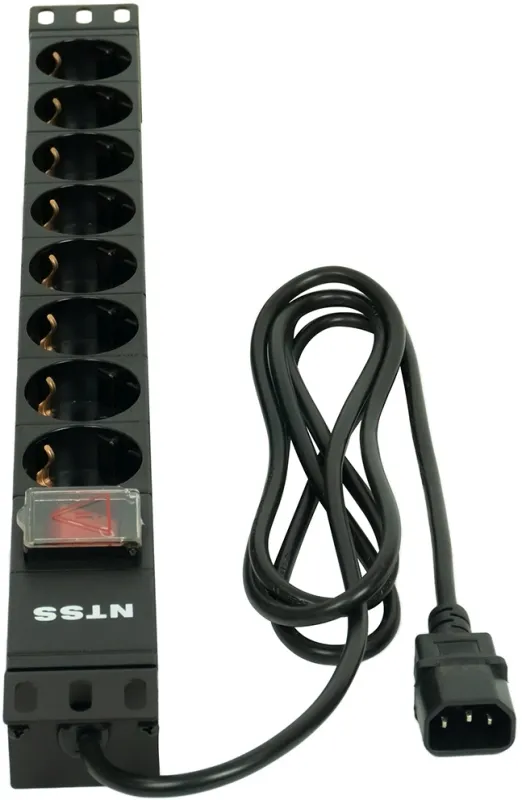 Блок распределения питания NTSS NTSS-PDU-DA1017 гор.размещ. 8xSchuko базовые 10A C14 2м