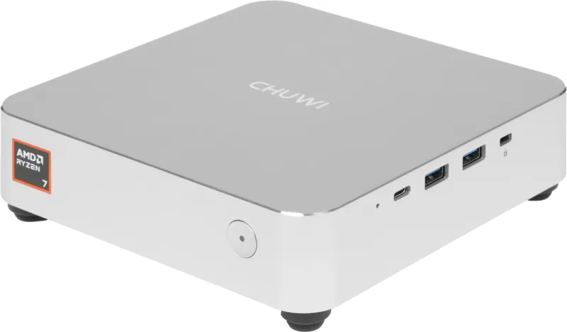 ПК Мини Chuwi AuBox Ryzen 7 8745HS (3.8) 32Gb SSD1Tb 780M Windows 11 Pro 2x2.5GbitEth WiFi BT 120W серебристый/черный