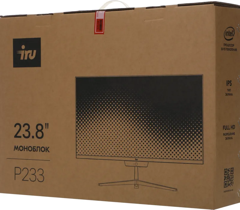 Моноблок IRU P233 23.8" Full HD i3 1220P (3.3) 16Gb SSD512Gb CR Windows 11 Pro 64 GbitEth WiFi BT 90W Cam черный 1920x1080