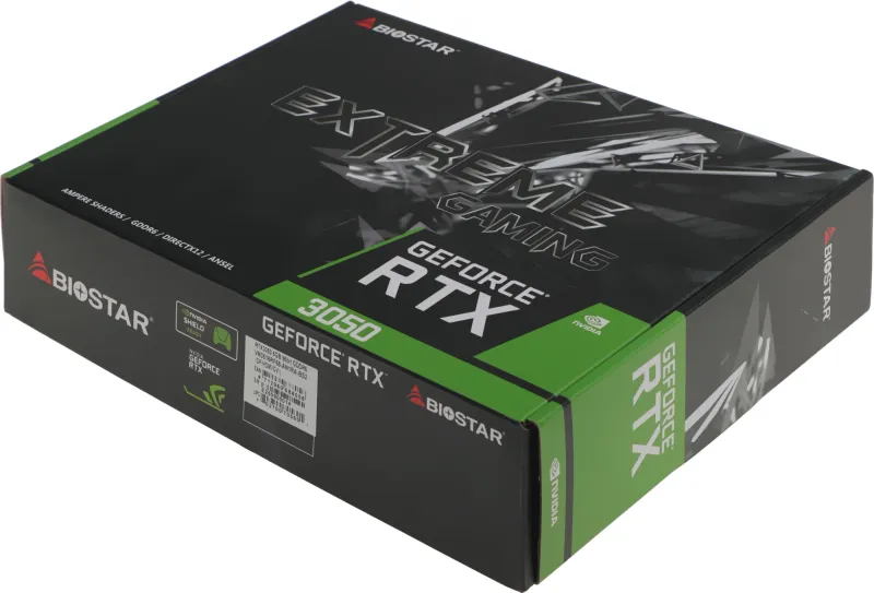 Видеокарта Biostar PCI-E RTX3050-6G NVIDIA GeForce RTX 3050 6Gb 96bit GDDR6 1042/14000 HDMIx1 DPx3 HDCP Ret